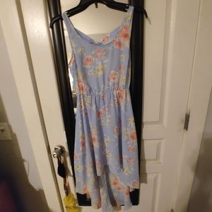 Small Candies dress, light blue with floral patterns